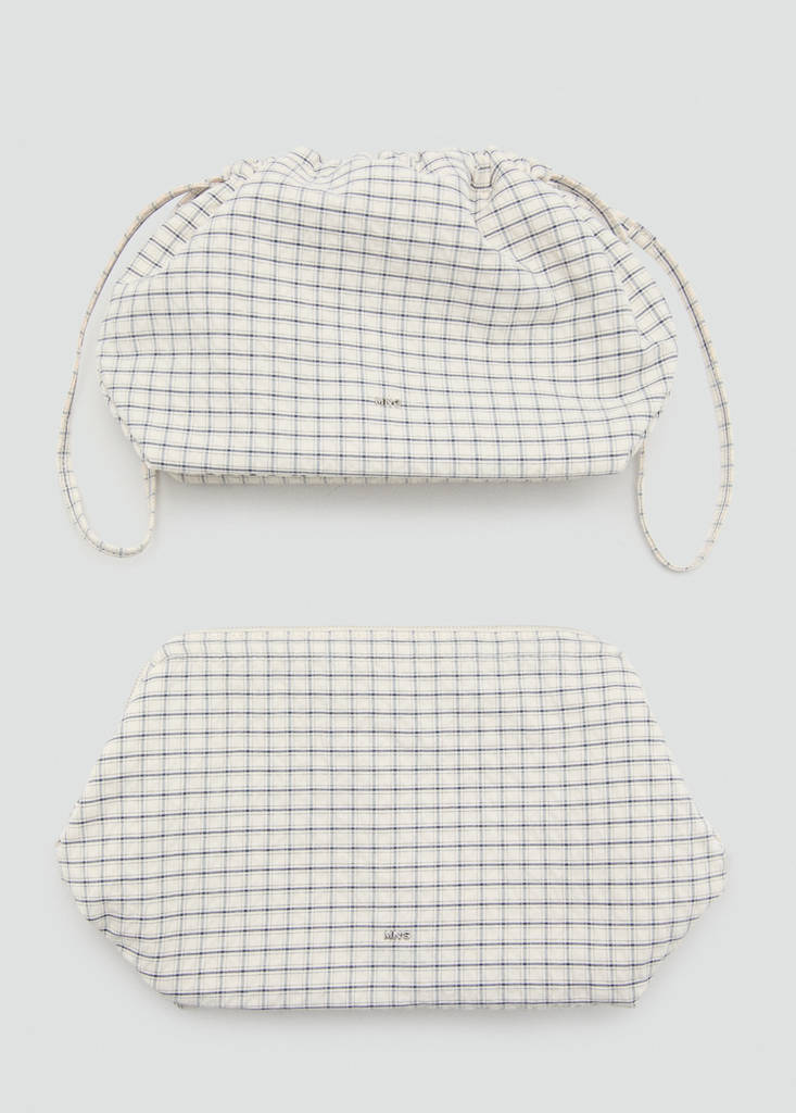 Checked cotton wash bag - thumbnail 5