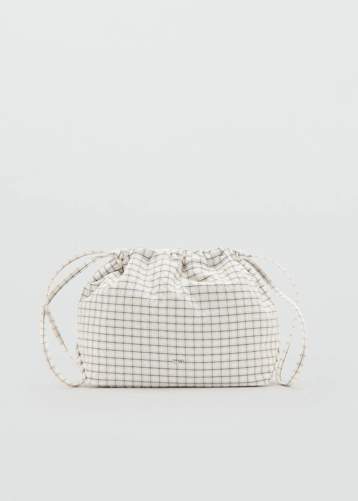 Checked cotton wash bag - thumbnail 2