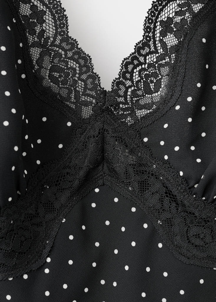 Polka-dot crop top — Black