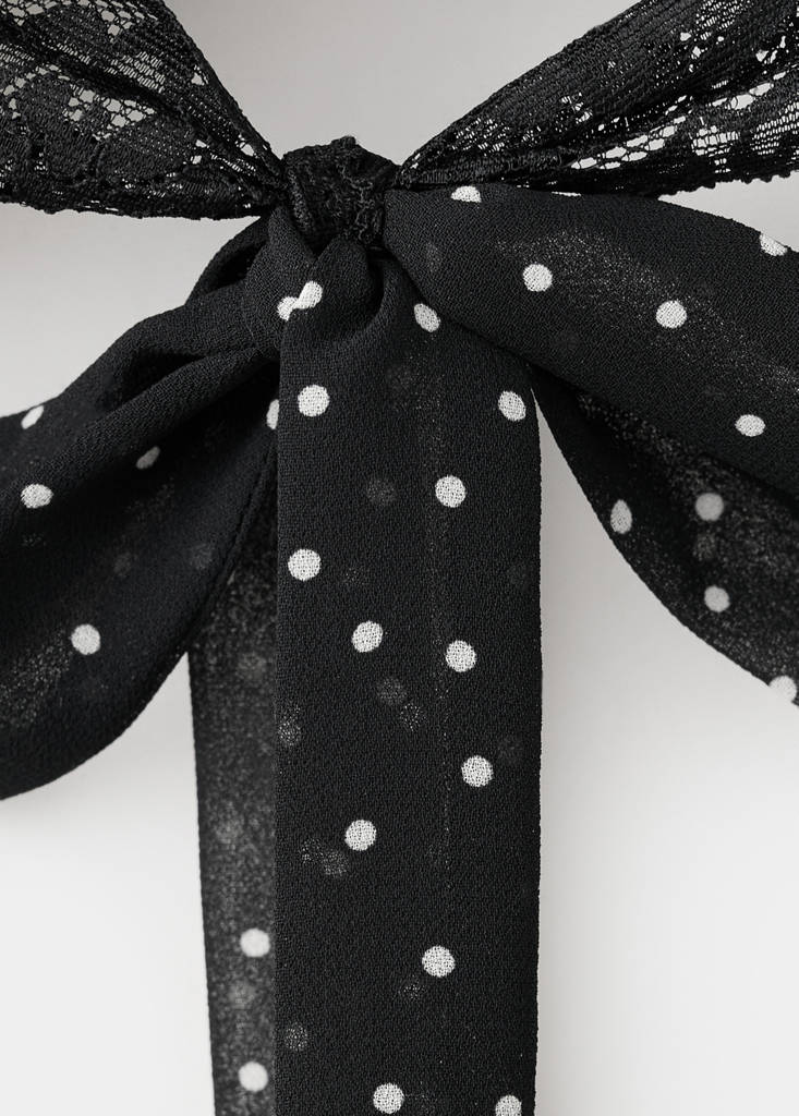 Polka-dot crop top — Black
