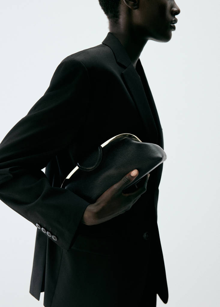 Small clutch bag with metallic details — Black
