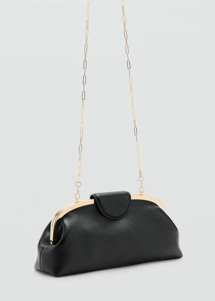 Small clutch bag with metallic details — Black