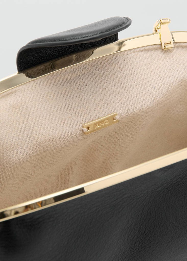Small clutch bag with metallic details — Black