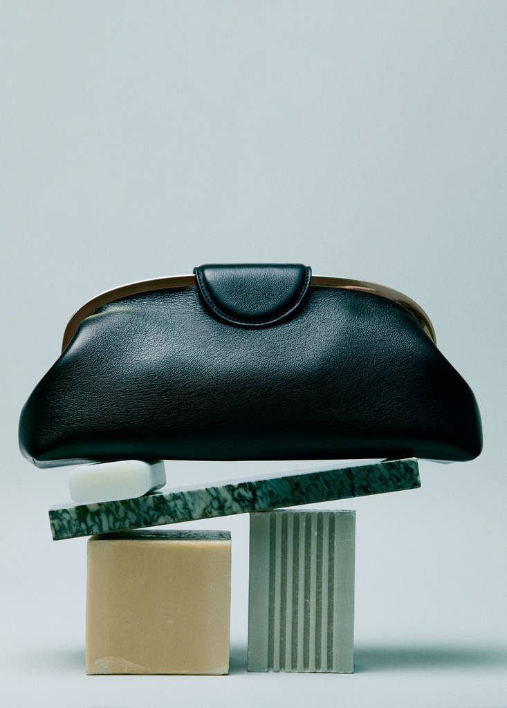 Small clutch bag with metallic details — Black