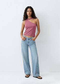 Knit asymmetric top — Pink 2