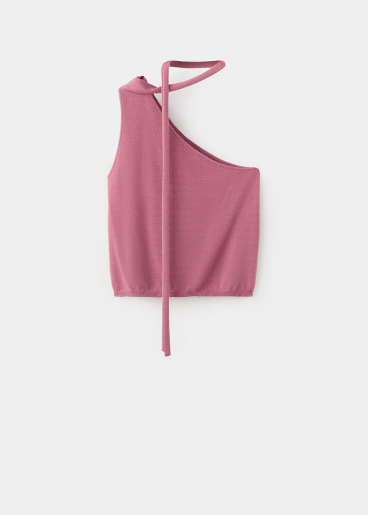 Knit asymmetric top — Pink