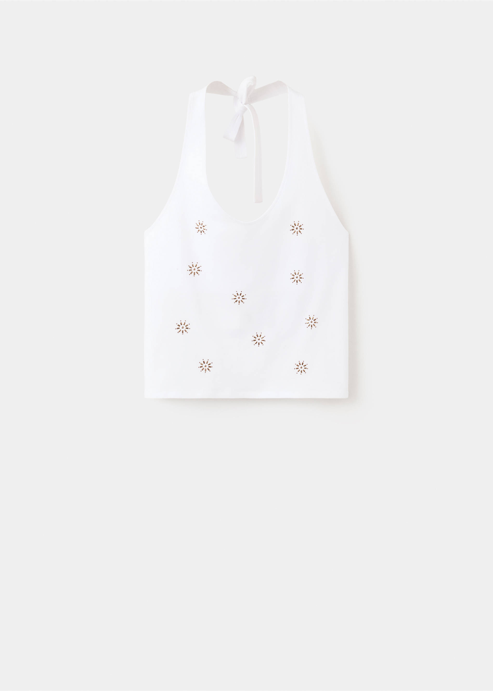 Halter top with metallic details - Article without model, Off White. Ref: 37022533-00.