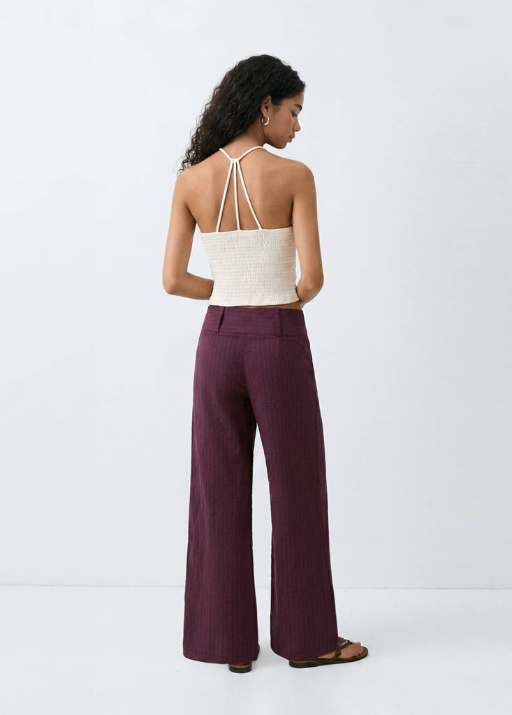 Halter top with embroidered details — Off White
