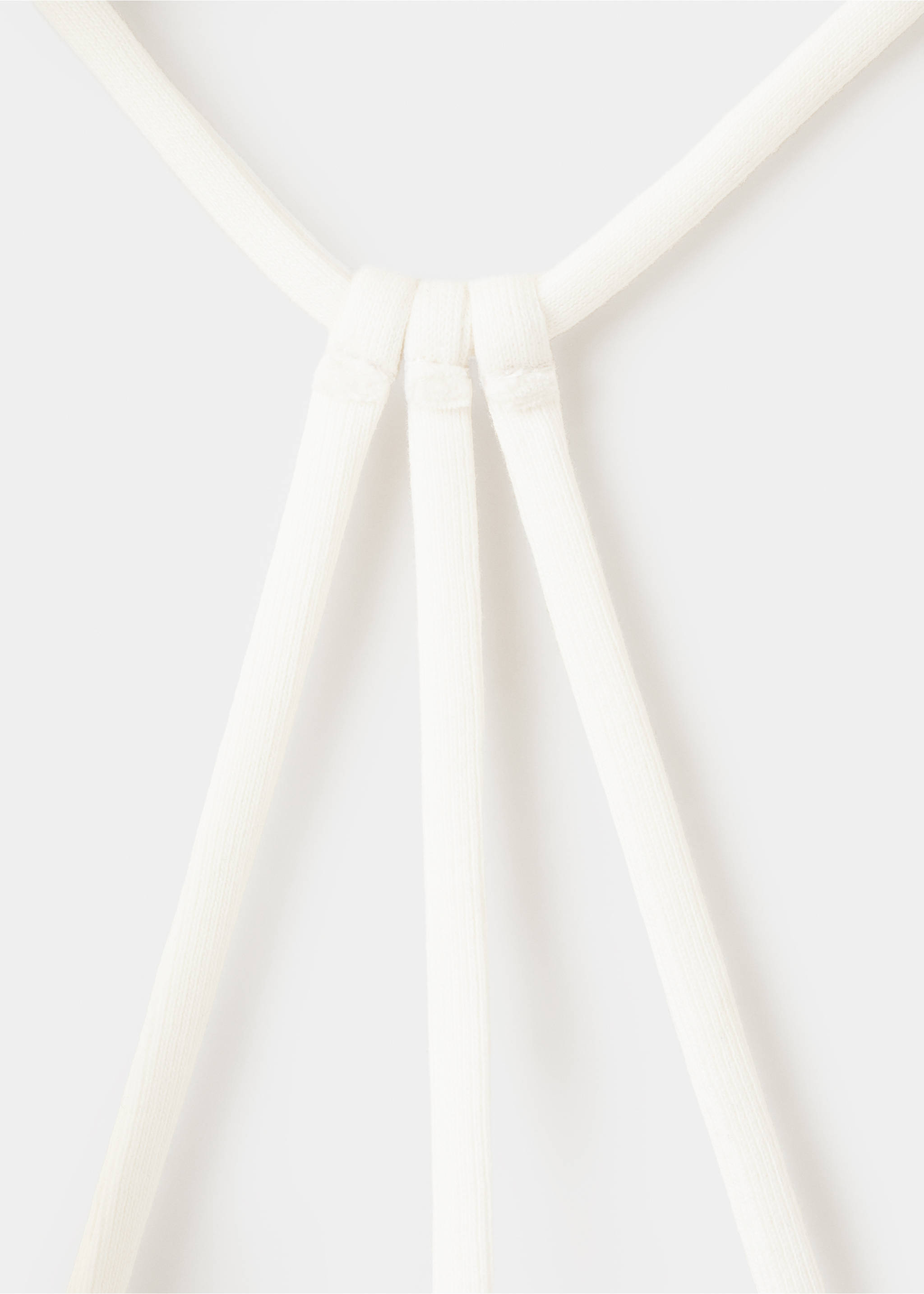 Halter top with embroidered details - Details of the article 8, Off White. Ref: 37022534-00.