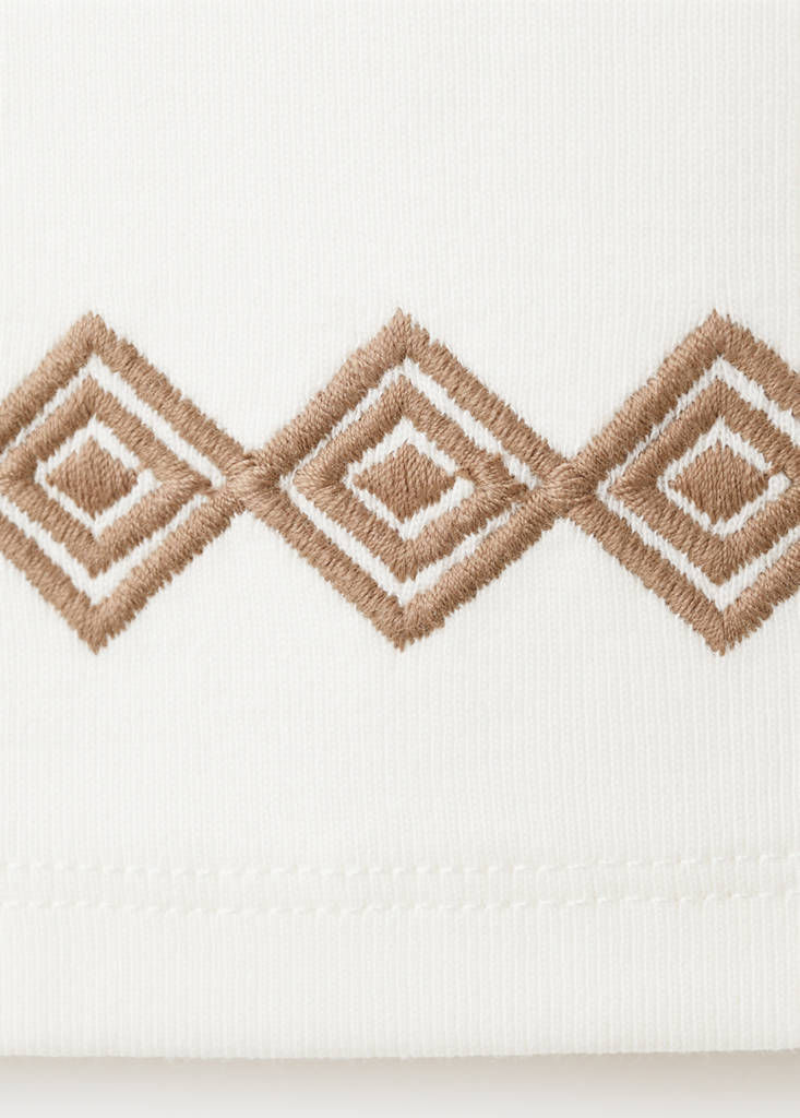 Halter top with embroidered details — Off White