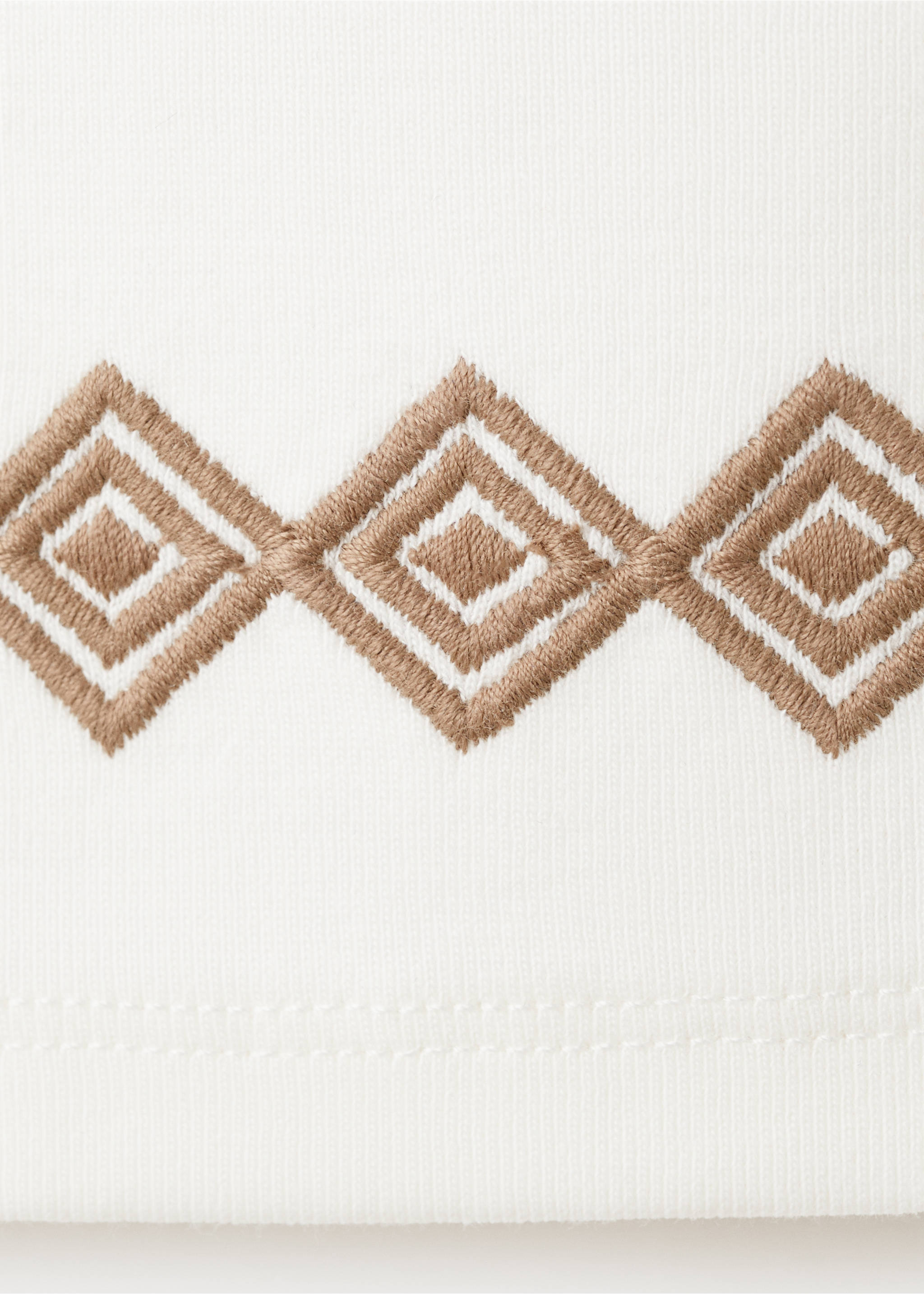 Halter top with embroidered details - Details of the article 0, Off White. Ref: 37022534-00.