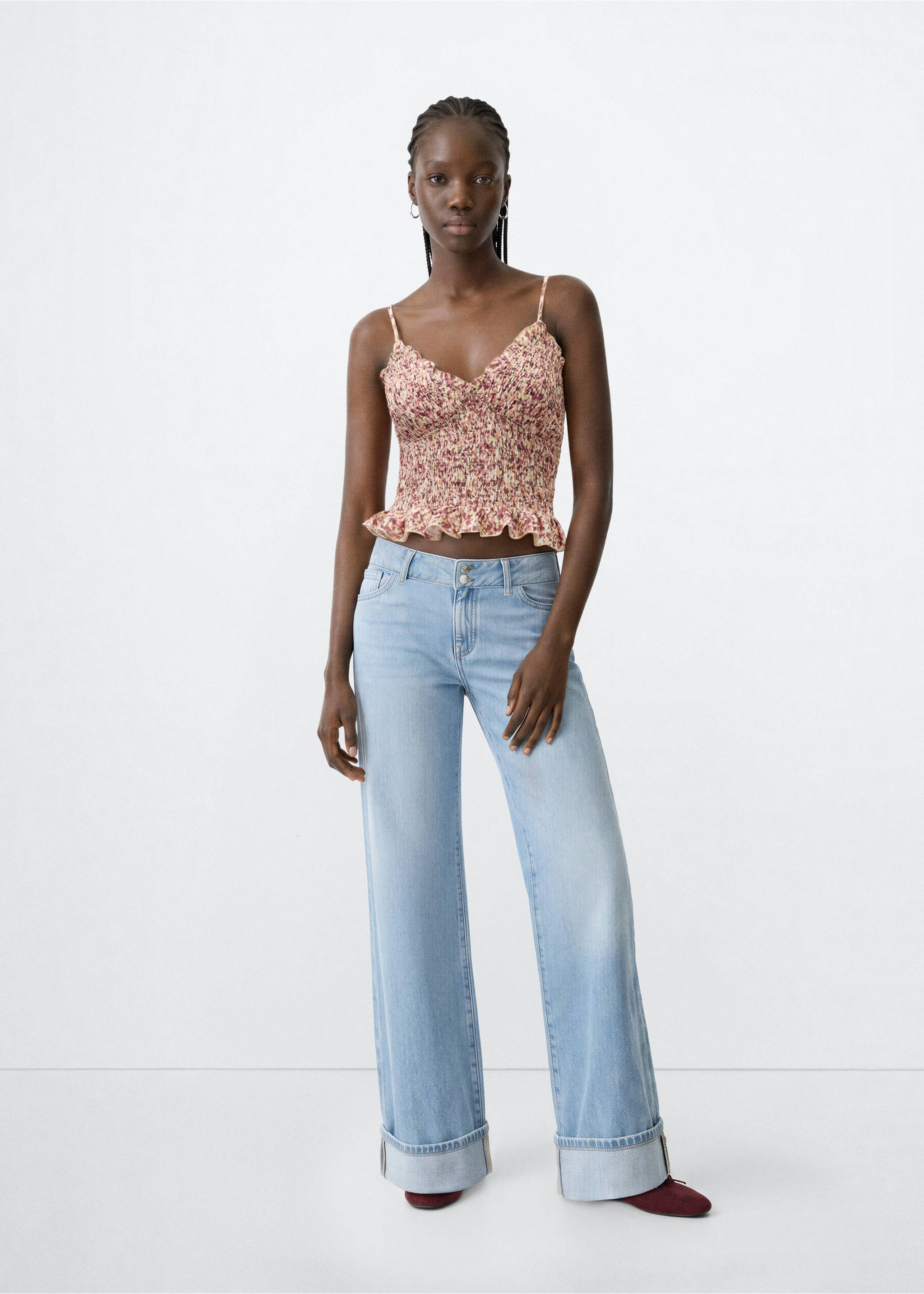 Print ruched top - General plane, Pastel Pink. Ref: 37022539-00.