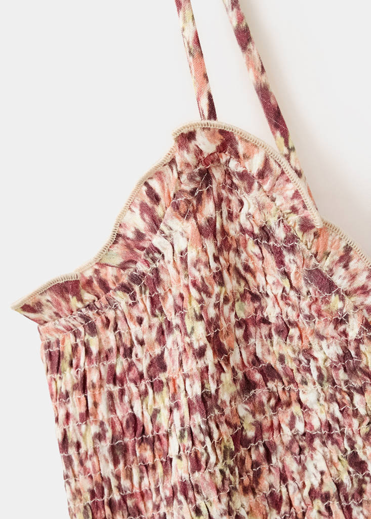 Print ruched top — Pastel Pink