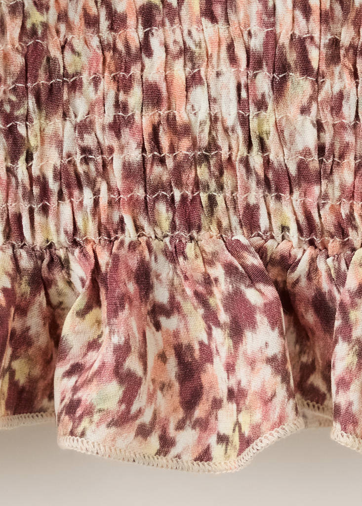 Print ruched top — Pastel Pink