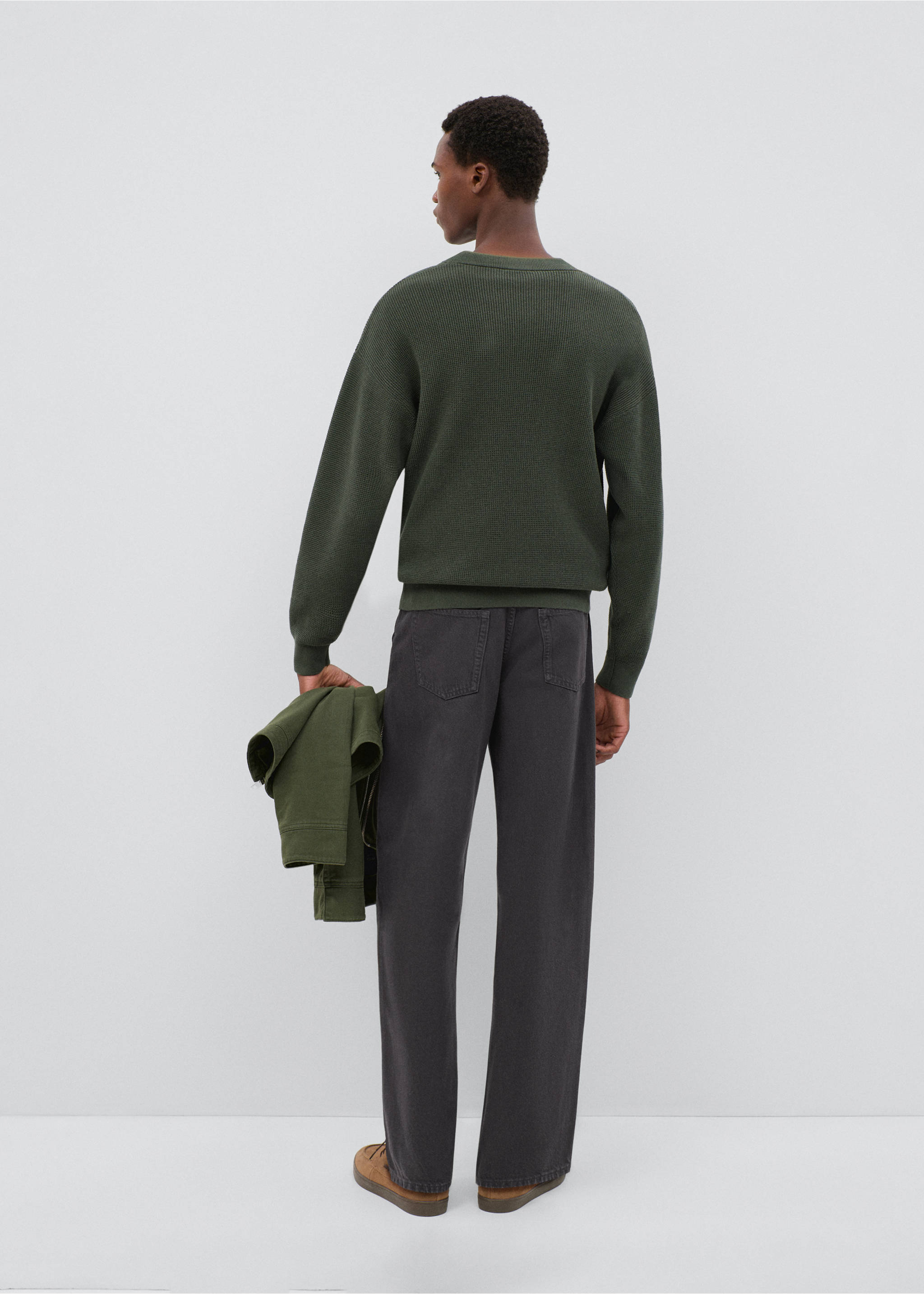 Relaxed fit jeans - Reverse of the article, Charcoal. Ref: 37022545-00.