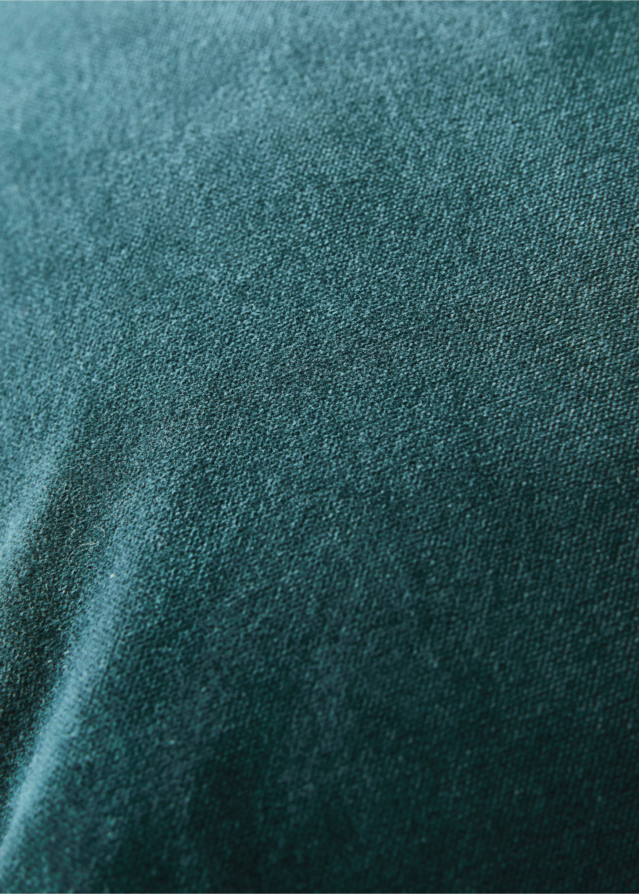 100% cotton velvet cushion cover 45x45 cm - Details of the article 3, Petrol Blue. Ref: 37022548-00.