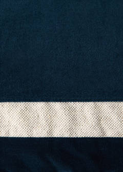 Velvet cushion cover with linen detail 40 x 60 cm — Blue 4