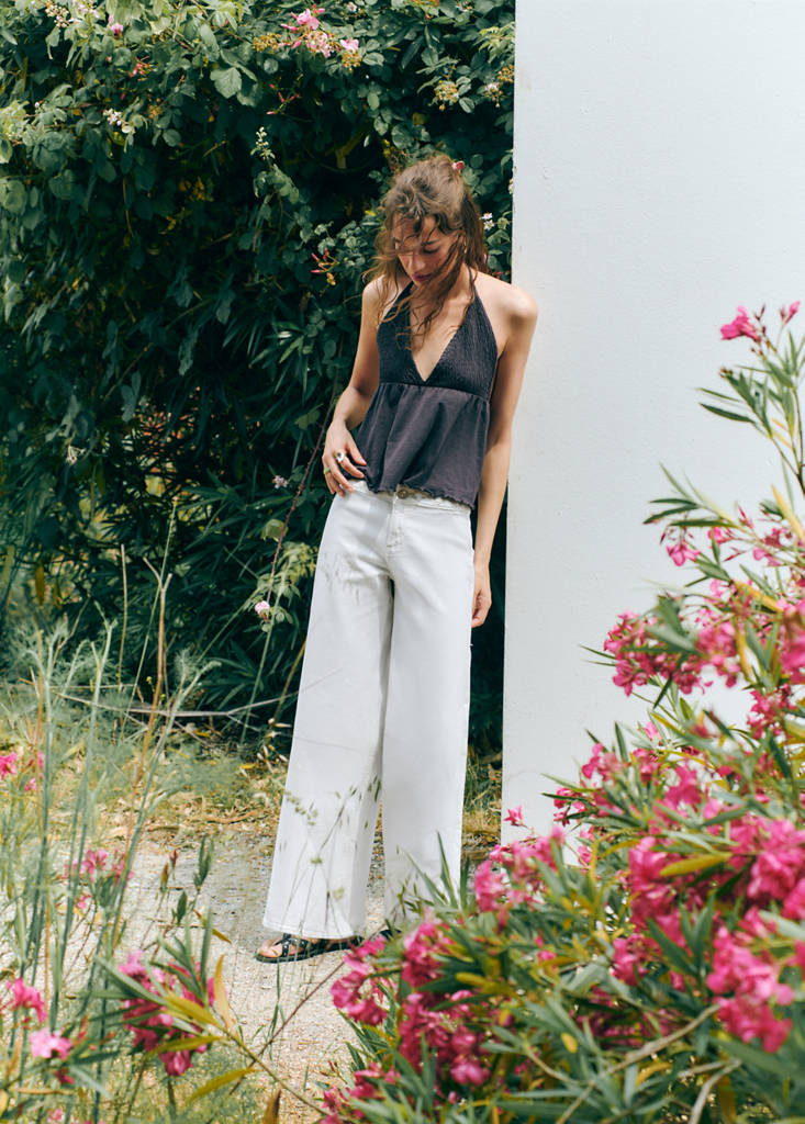 Wide-leg jeans with embroidered details — Off White