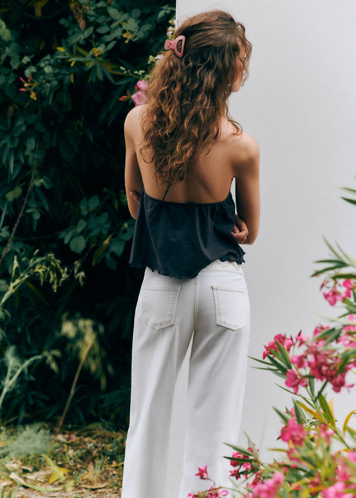 Wide-leg jeans with embroidered details — Off White