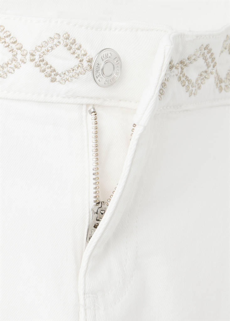 Wide-leg jeans with embroidered details — Off White