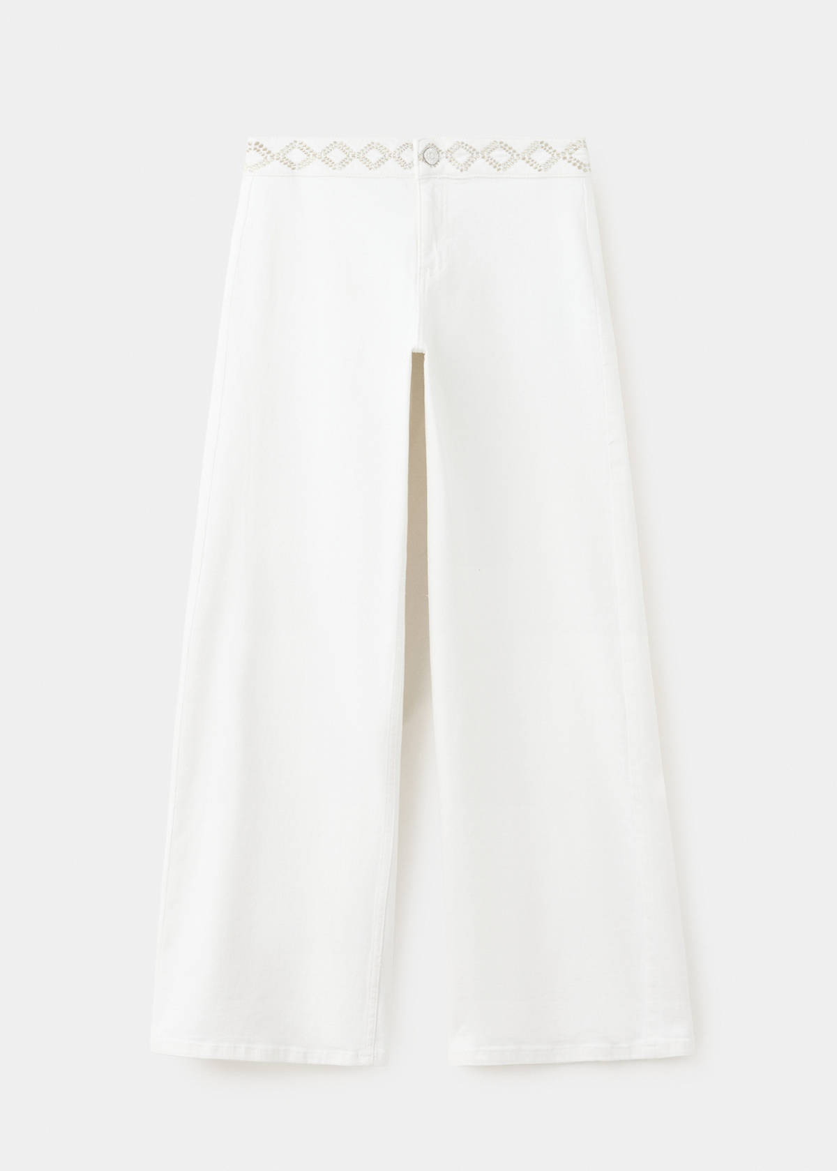 Wide-leg jeans with embroidered details — Off White