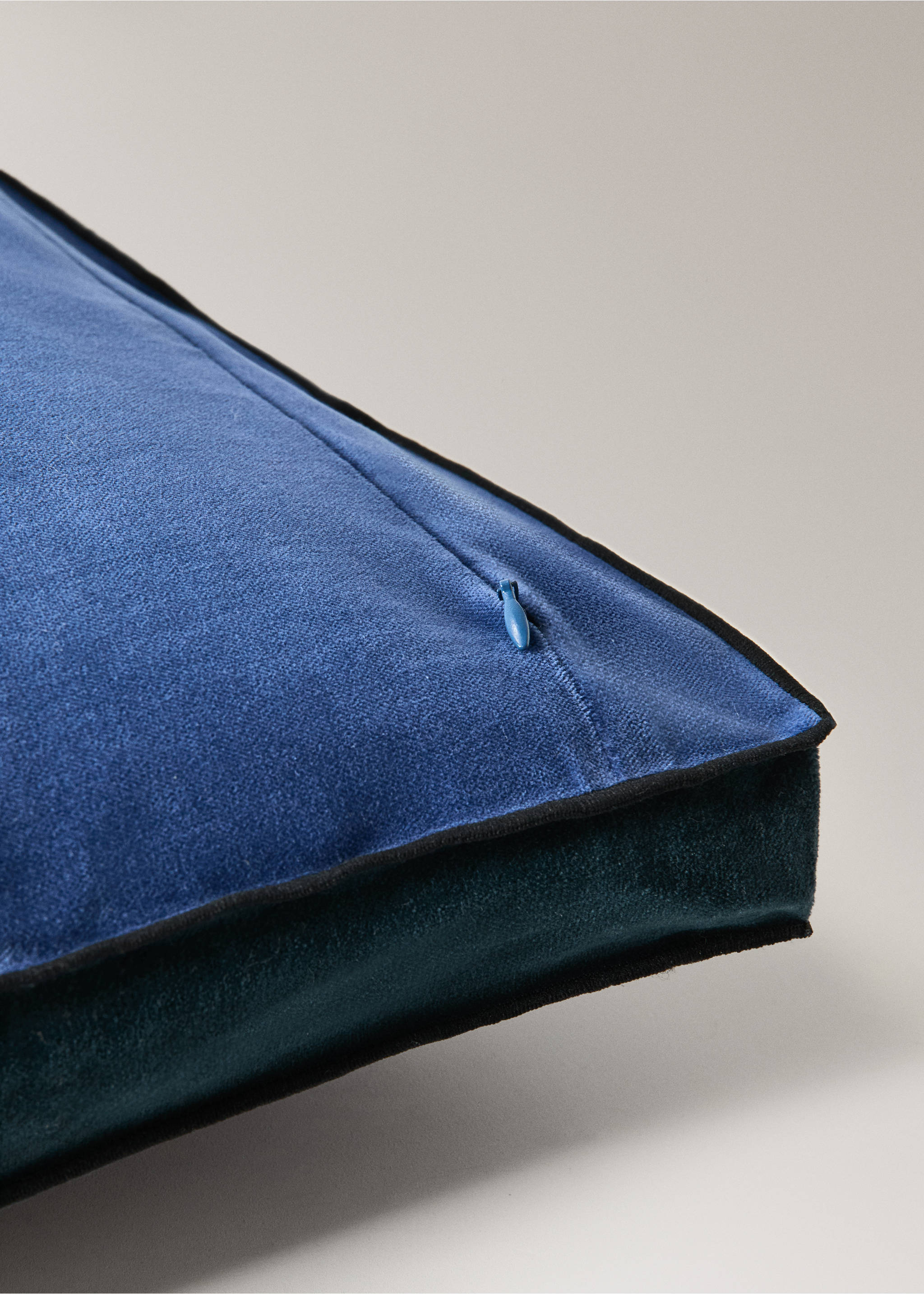 Kissenbezug 100% Baumwollsamt 40x60 cm - Detail des Artikels 2, Blau. Ref: 37022551-00.