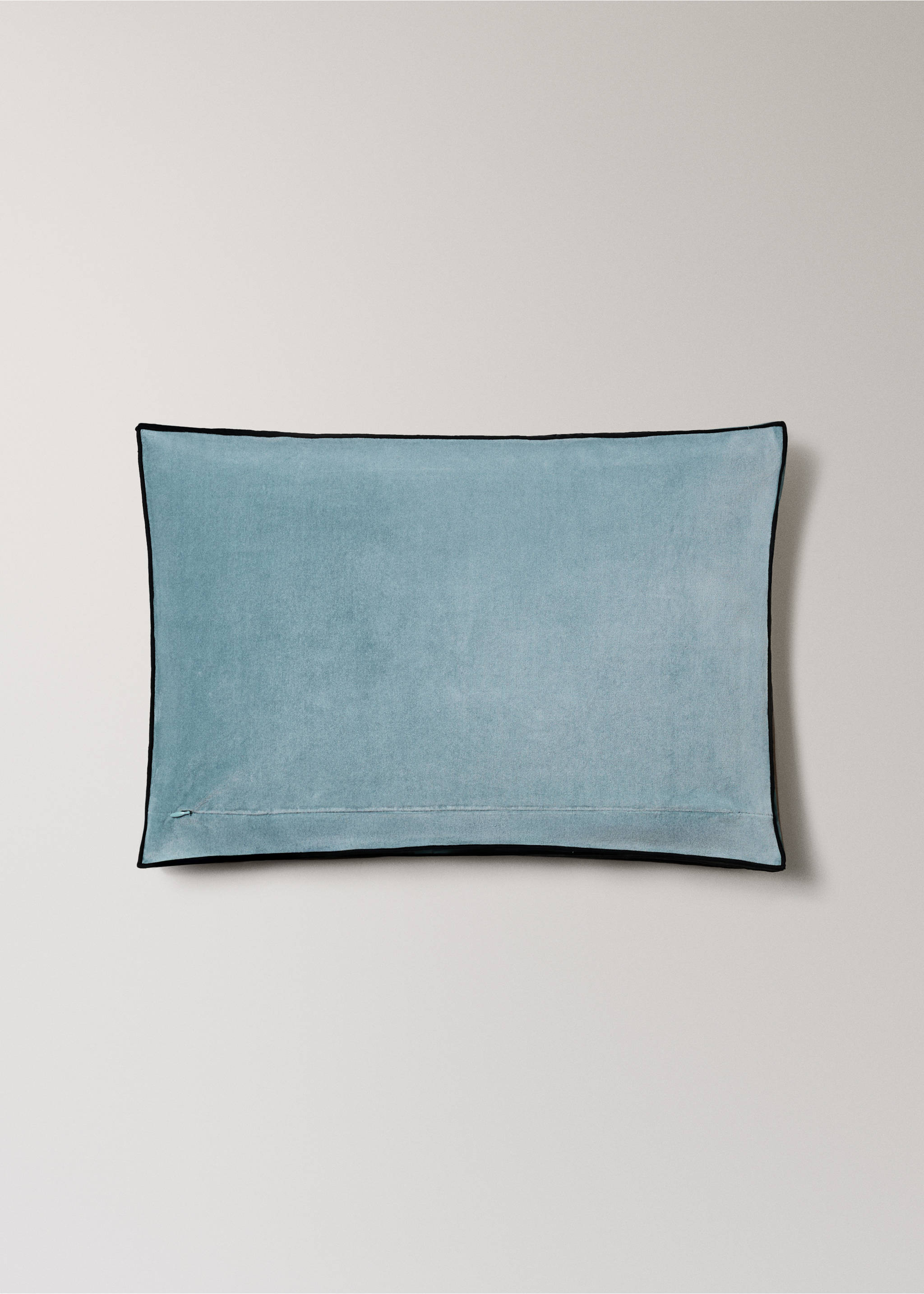 Cushion cover 100% cotton velvet 40x60 cm - Details of the article 4, Petrol Blue. Ref: 37022551-00.