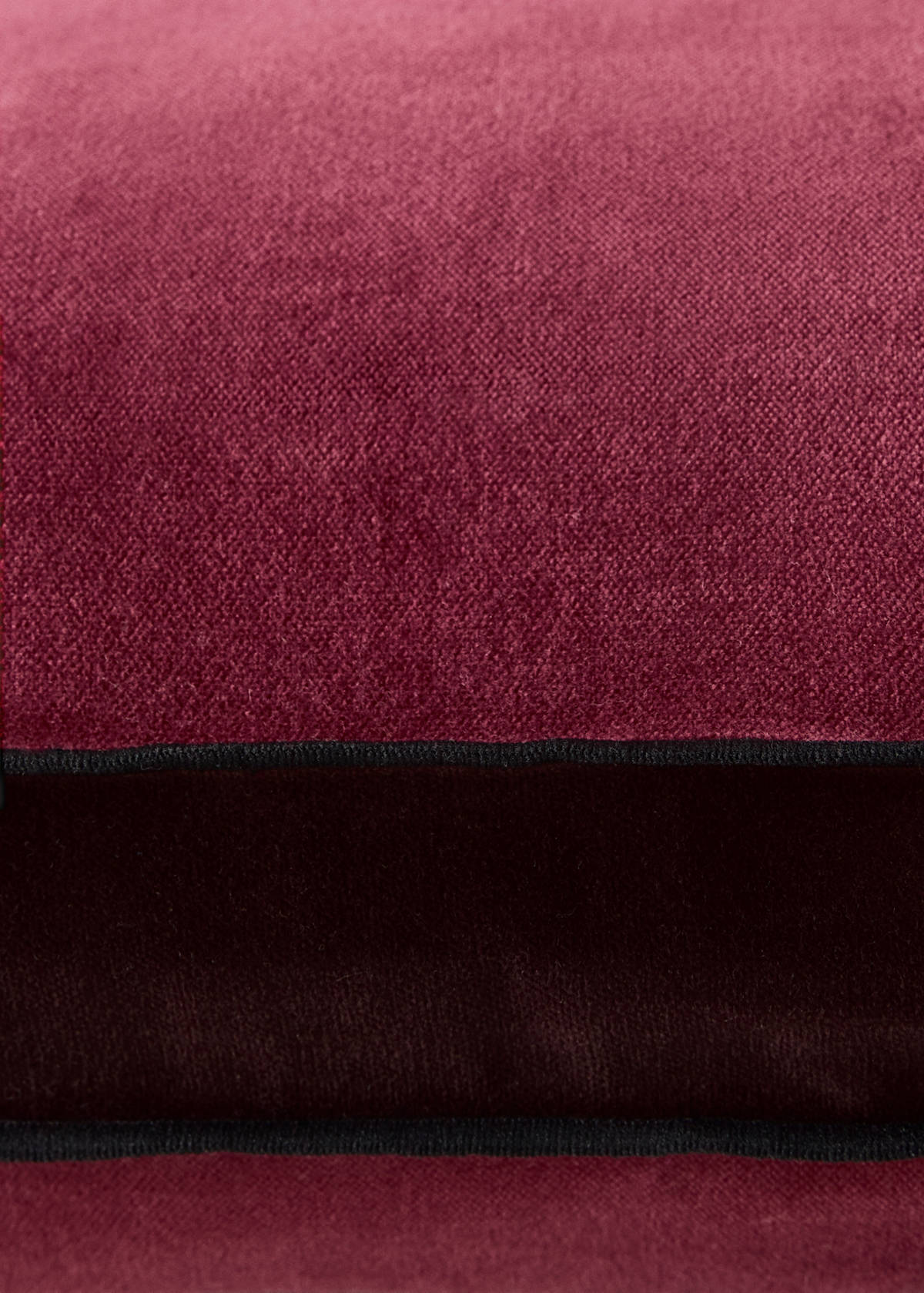 Two-tone velvet cushion cover 40 x 60 cm — Dark Red
