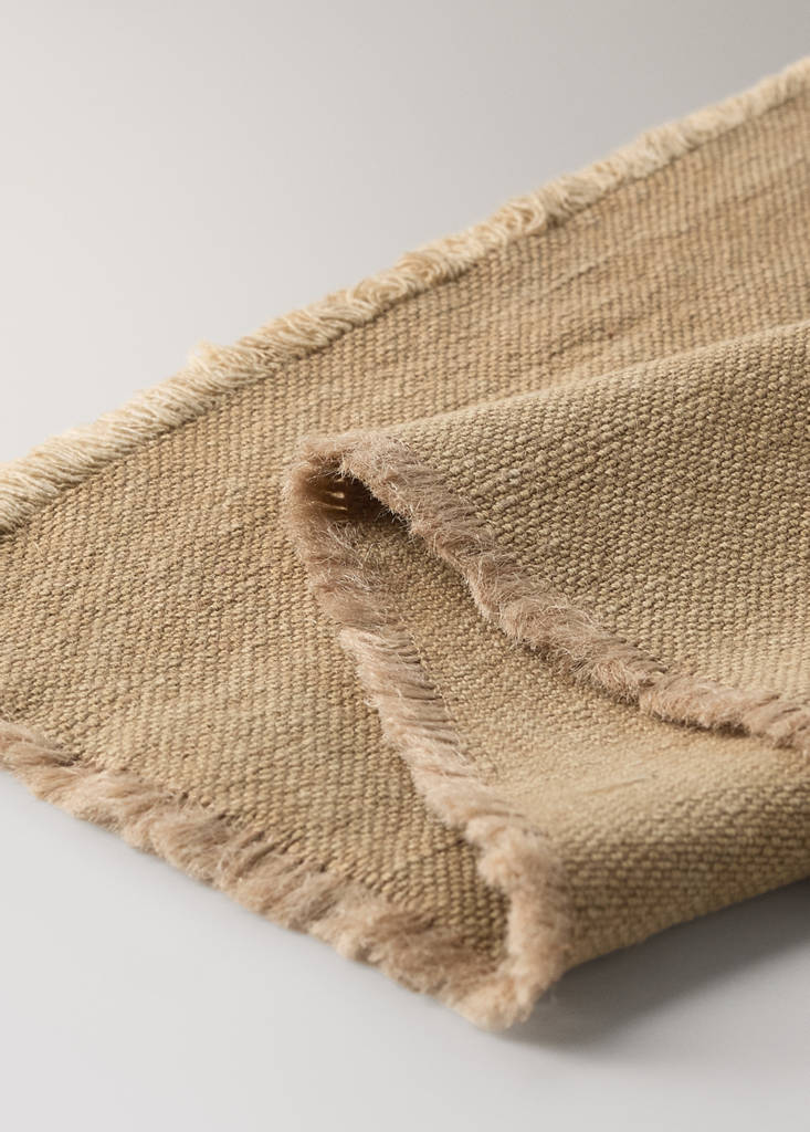 Frayed jute table mat — Ochre