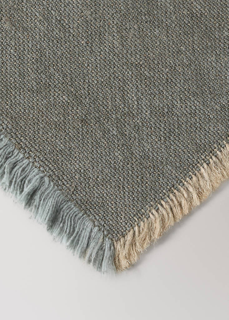 Frayed jute table mat — Pastel Green