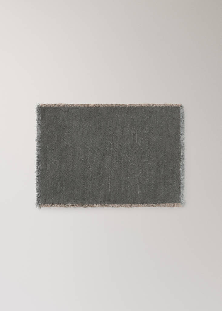 Frayed jute table mat — Pastel Green
