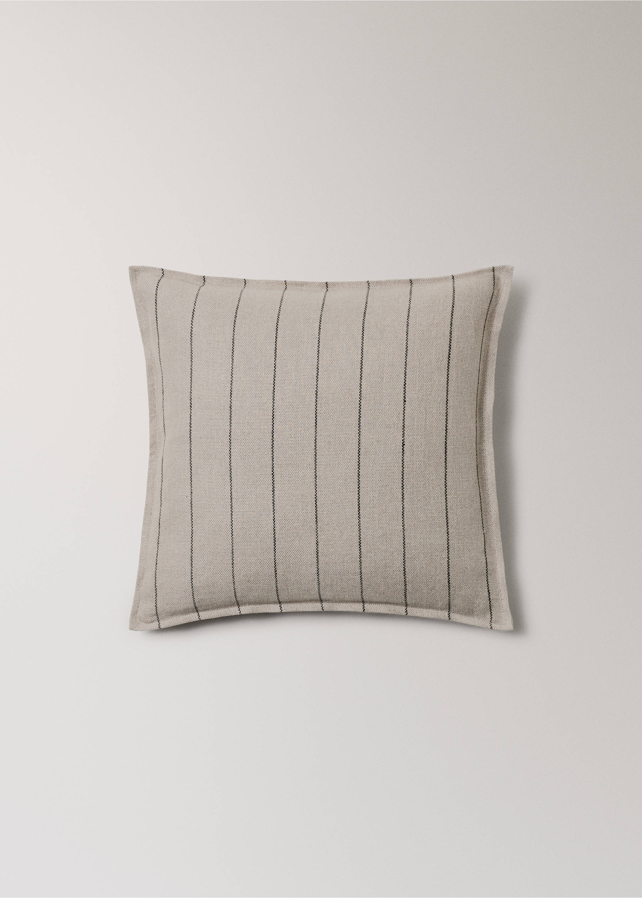 100% linen striped cushion cover 50x50cm - Article without model, Sand. Ref: 37022555-00.