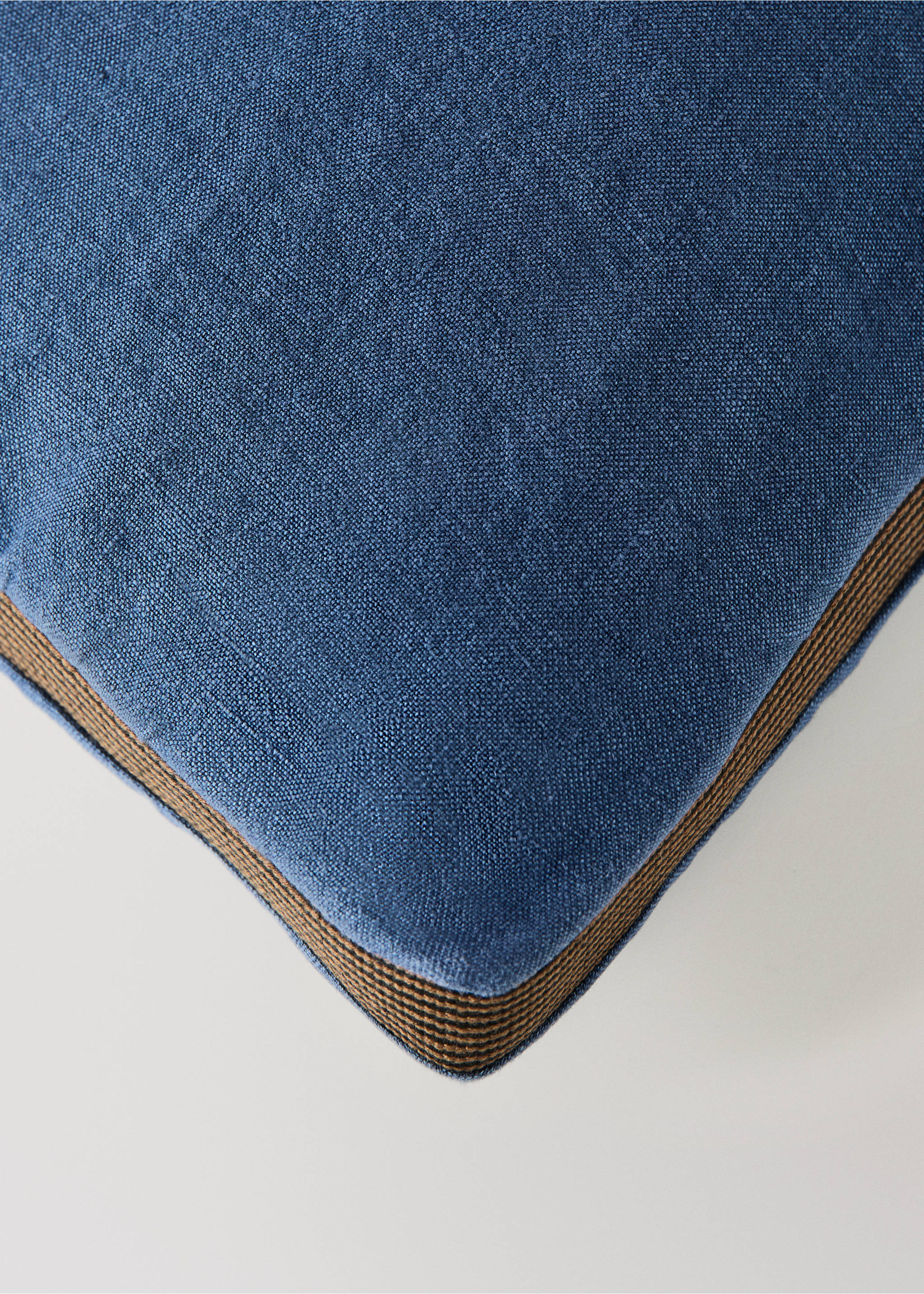 Cushion cover 100% linen 40x60 cm - Details of the article 1, Blue. Ref: 37022557-00.