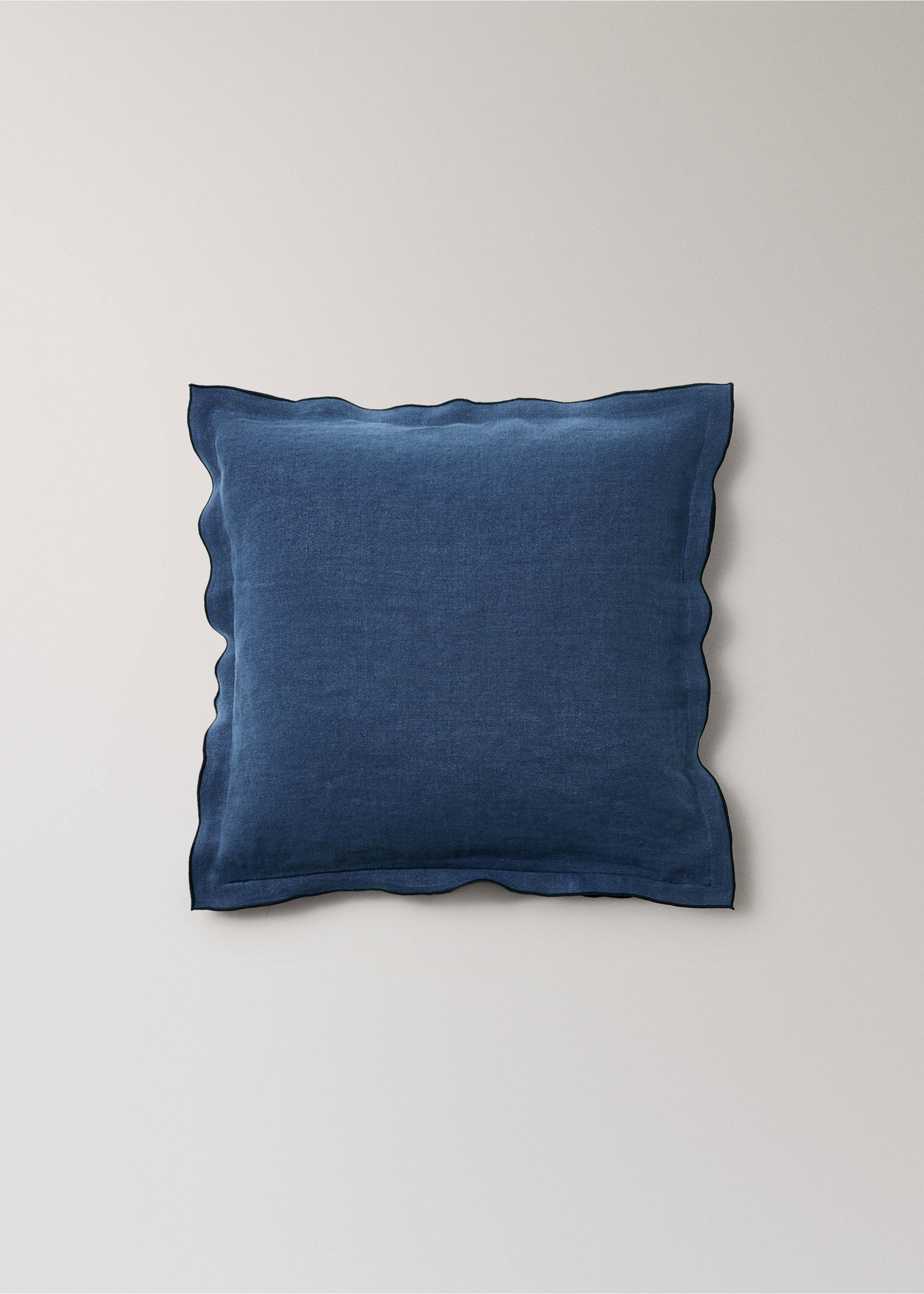 Cushion cover 100% linen 50x50 cm - Article without model, Blue. Ref: 37022558-00.