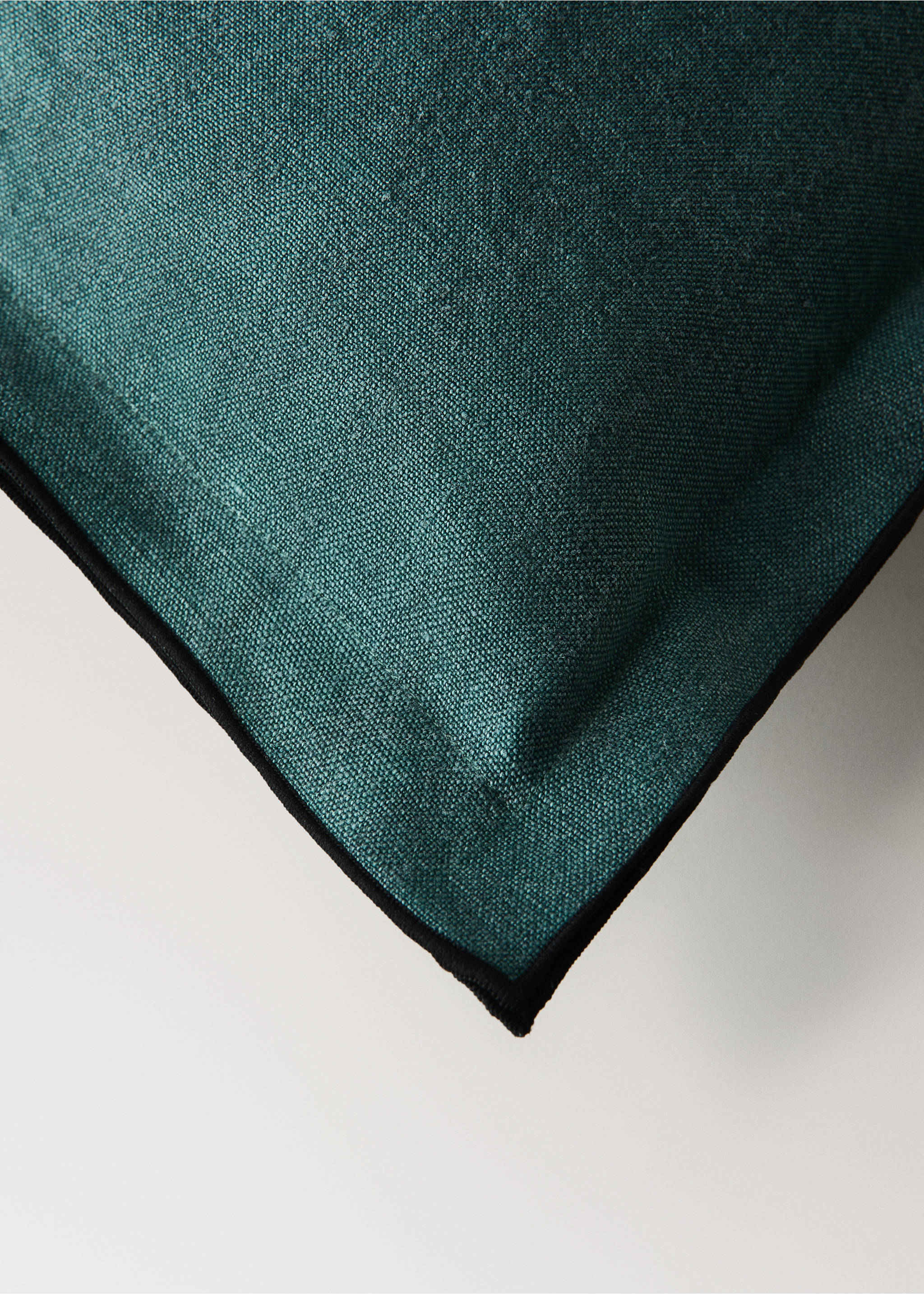 Cushion cover 100% linen 50x50 cm - Details of the article 1, Petrol Blue. Ref: 37022558-00.