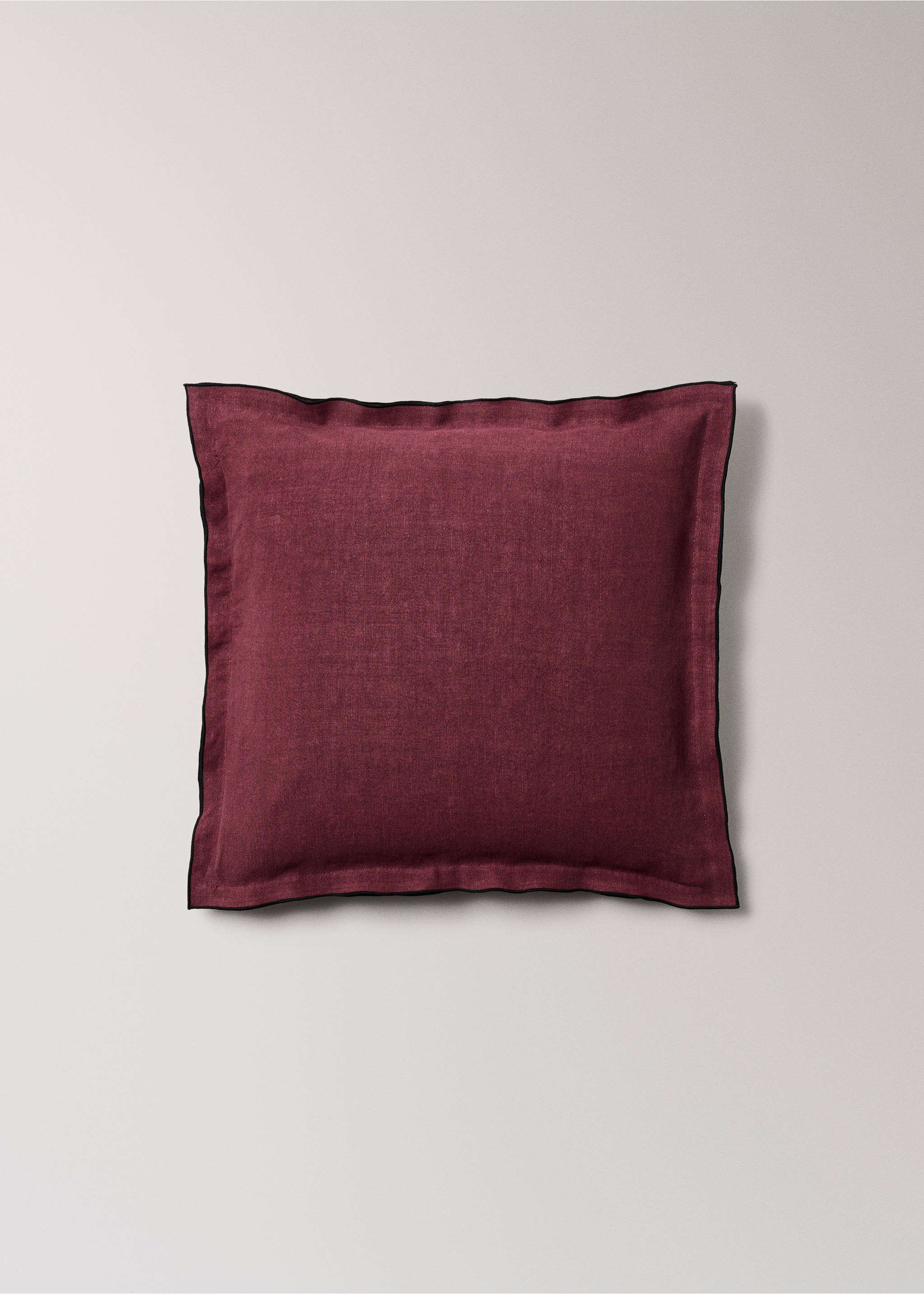 Povlak na polštář 100% len 50x50 cm - Zboží bez modelu, Tmavě červená. Ref: 37022558-00.
