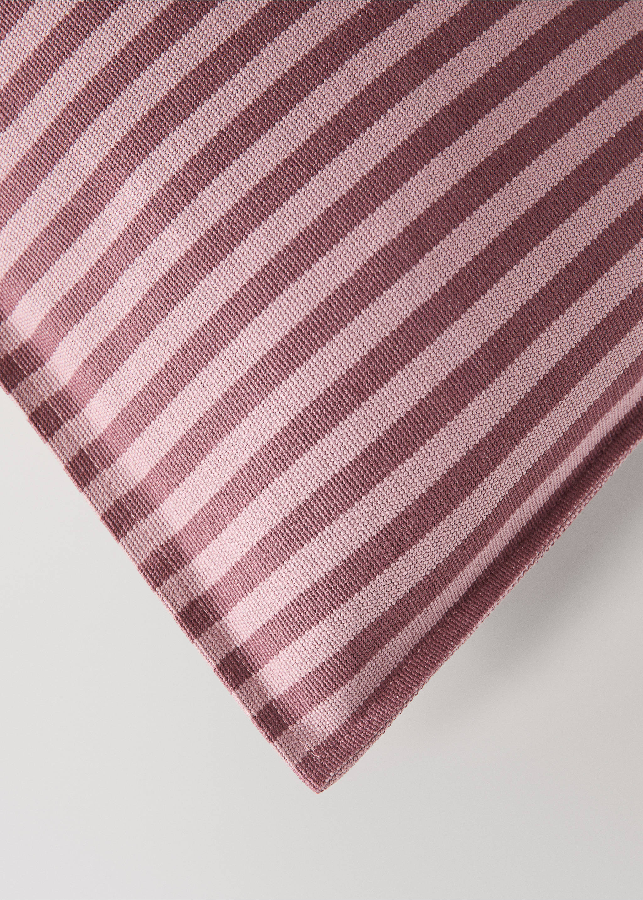 Cotton striped cushion cover, 30 x 50 cm - Details of the article 1, Dark Red. Ref: 37022559-00.