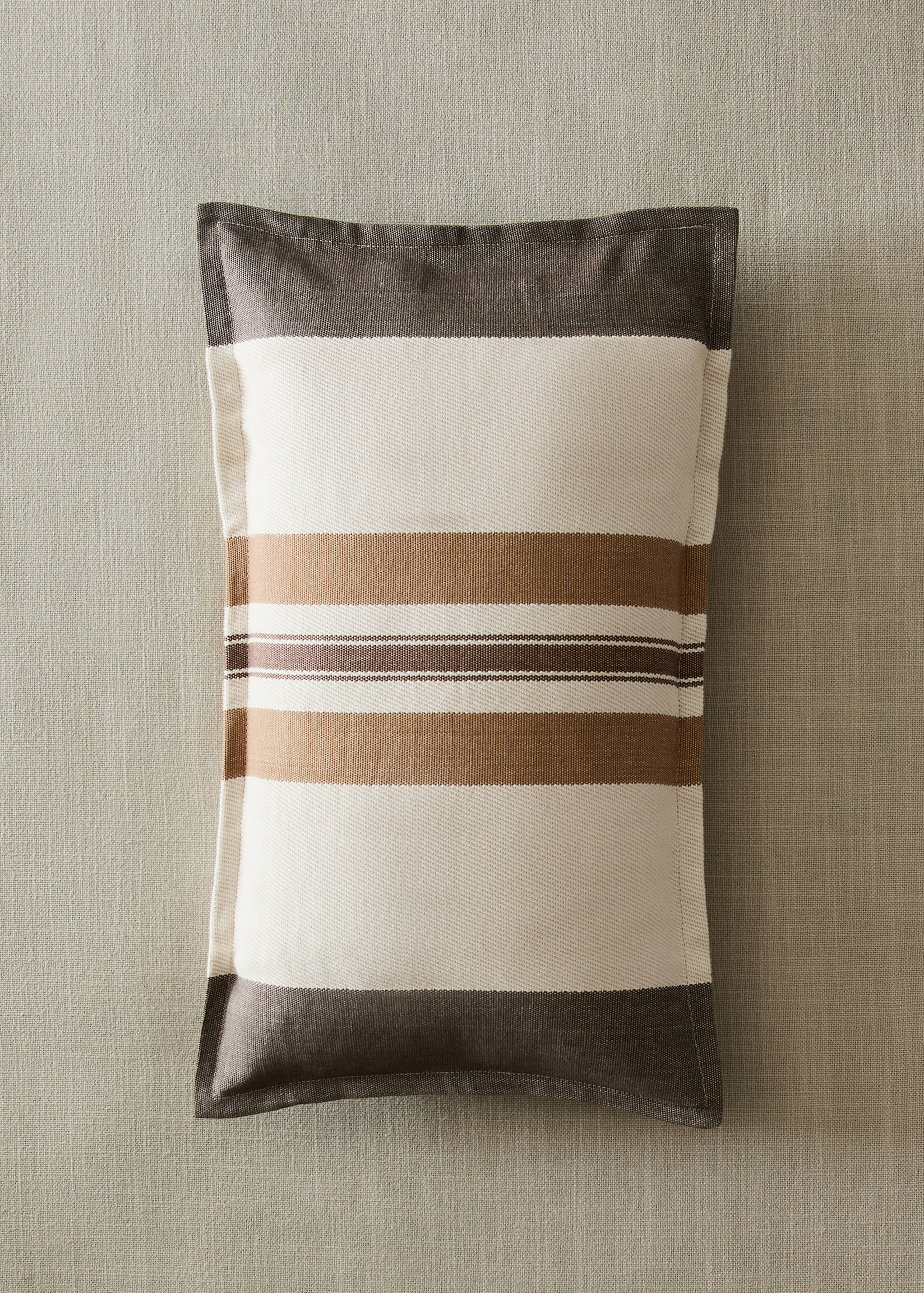 Woven striped cotton pillow cover 30 x 50 cm - General plane