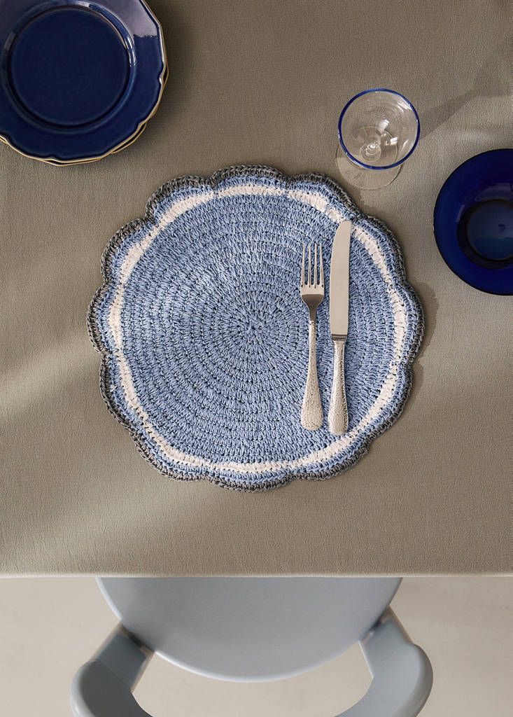 Individual spiral paper placemat — Blue