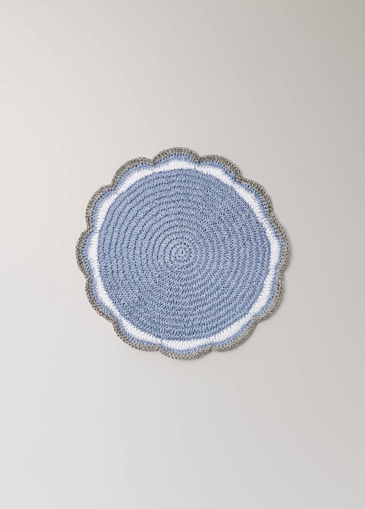 Individual spiral paper placemat — Blue