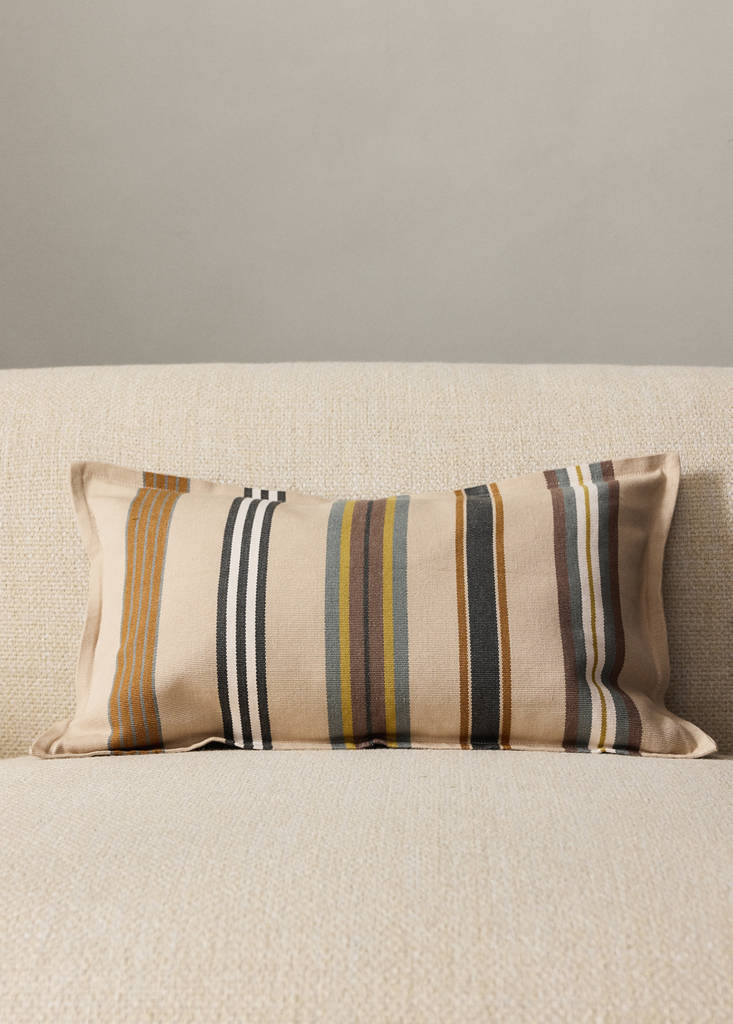 Multicolor striped cushion cover 50x50 cm — Aqua Green