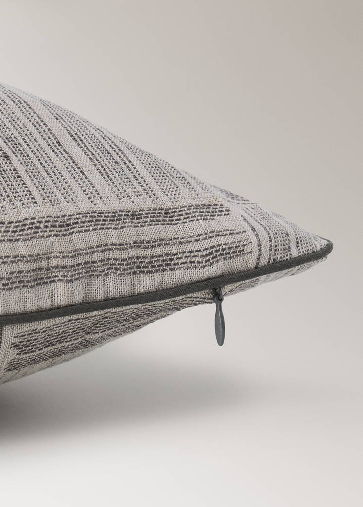 Multistripe jacquard cushion cover 40x60 cm — Grey