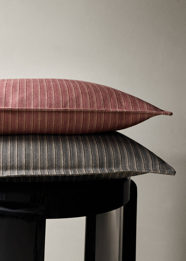 Linen cotton cushion cover with topstitching 40x60 cm — Pink