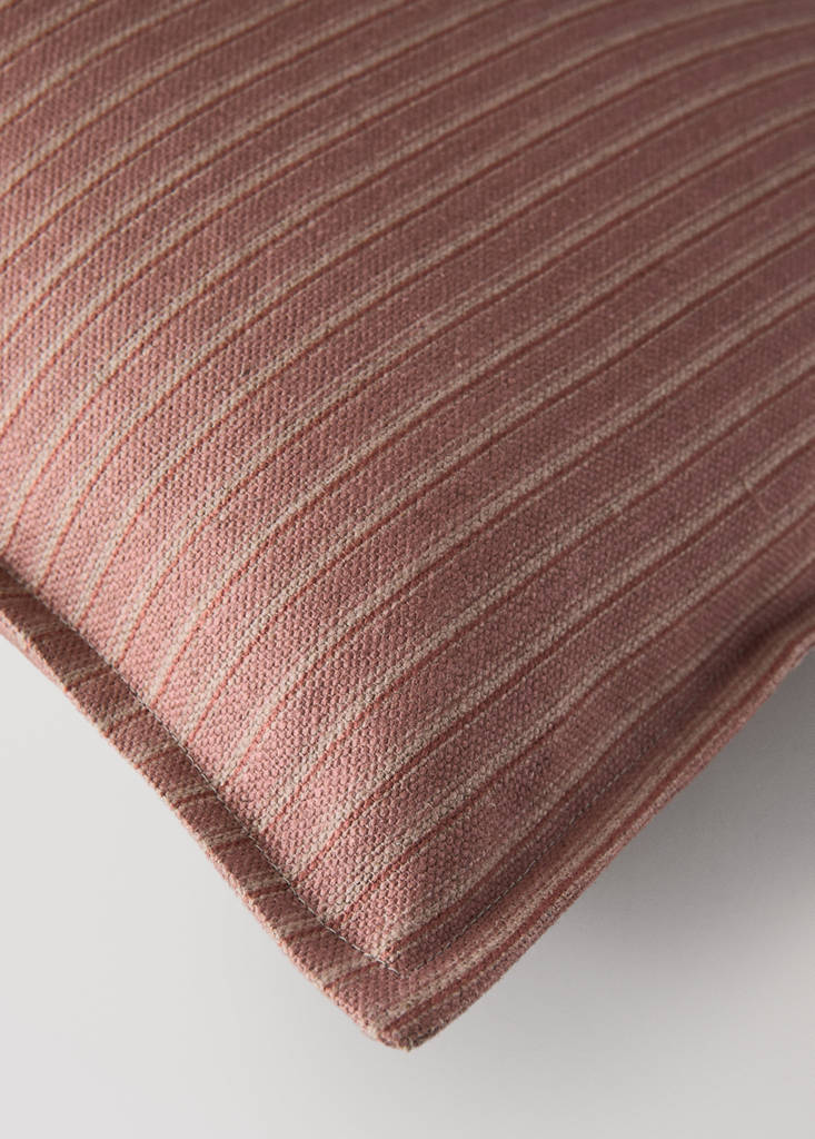 Linen cotton cushion cover with topstitching 40x60 cm — Pink