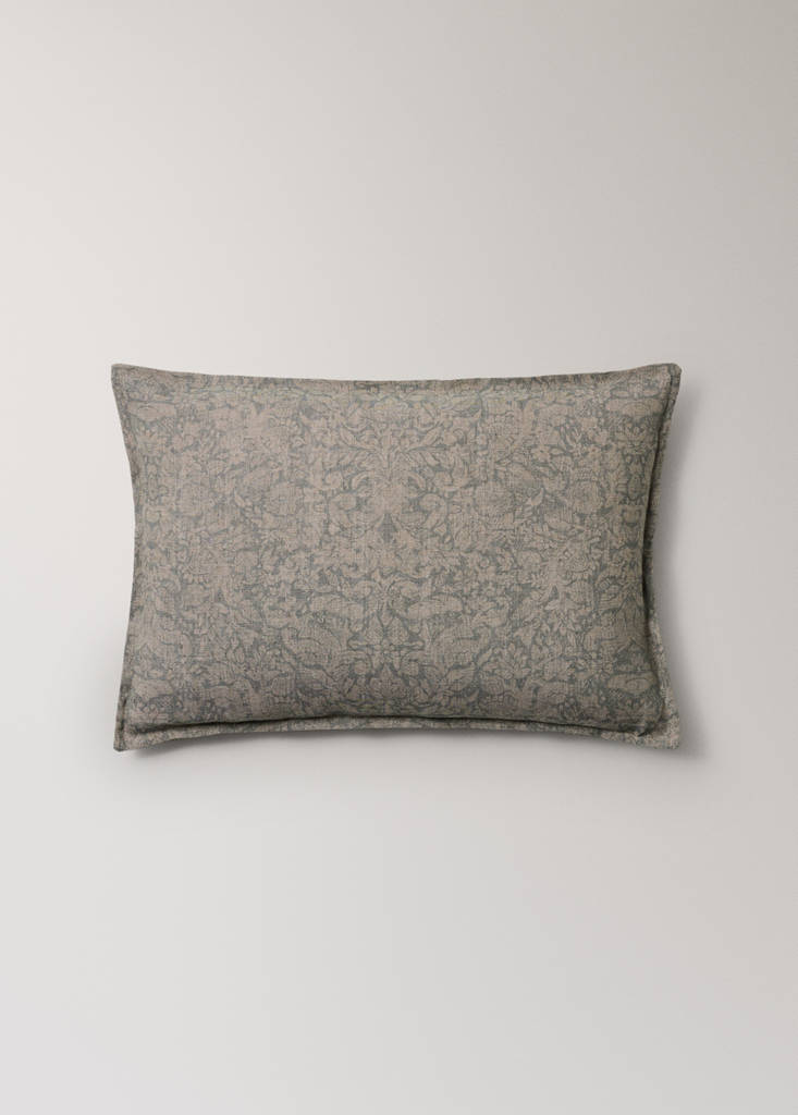 Floral print cushion cover 40x60 cm — Mint Green