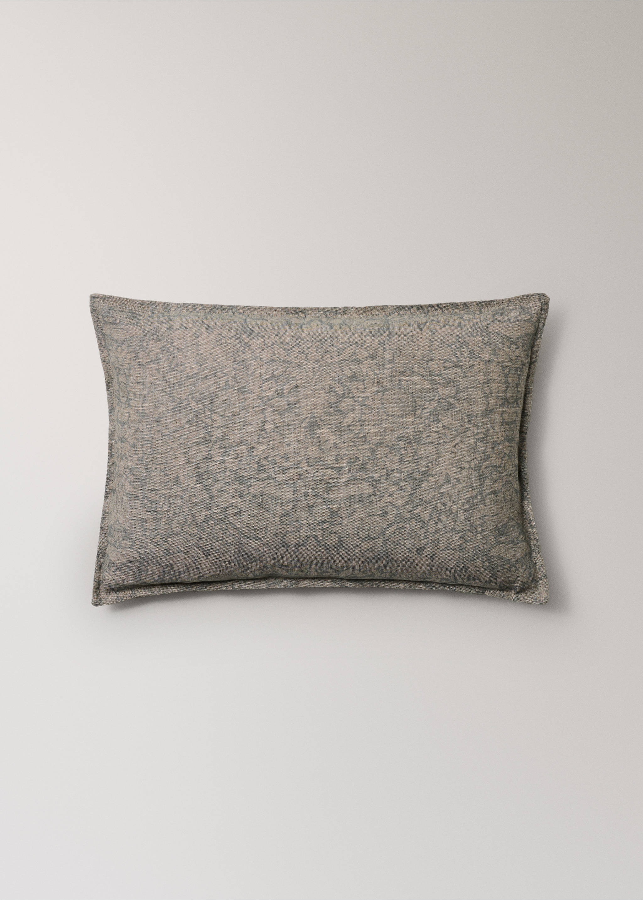 Floral print cushion cover 50x50 cm - Article without model, Mint Green. Ref: 37022574-00.
