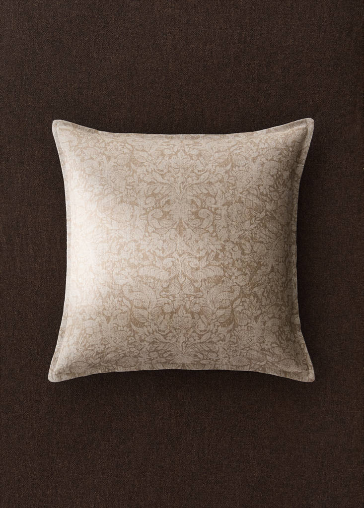 Floral print cushion cover 40x60 cm — Brown