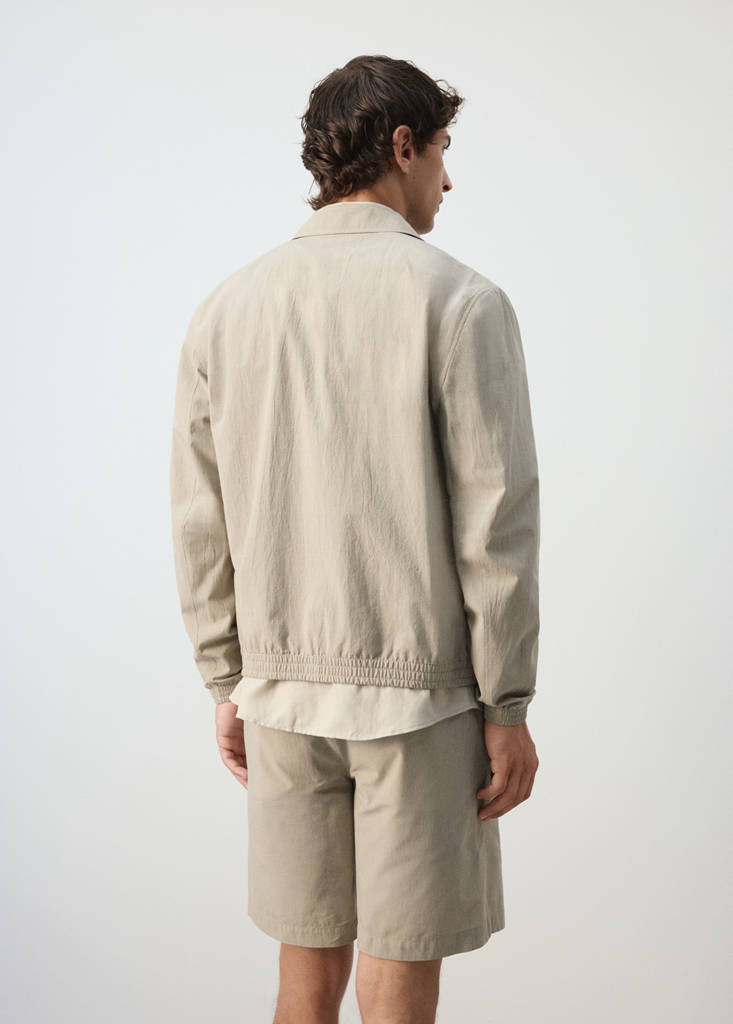 Micro check blazer 100% cotton — Beige