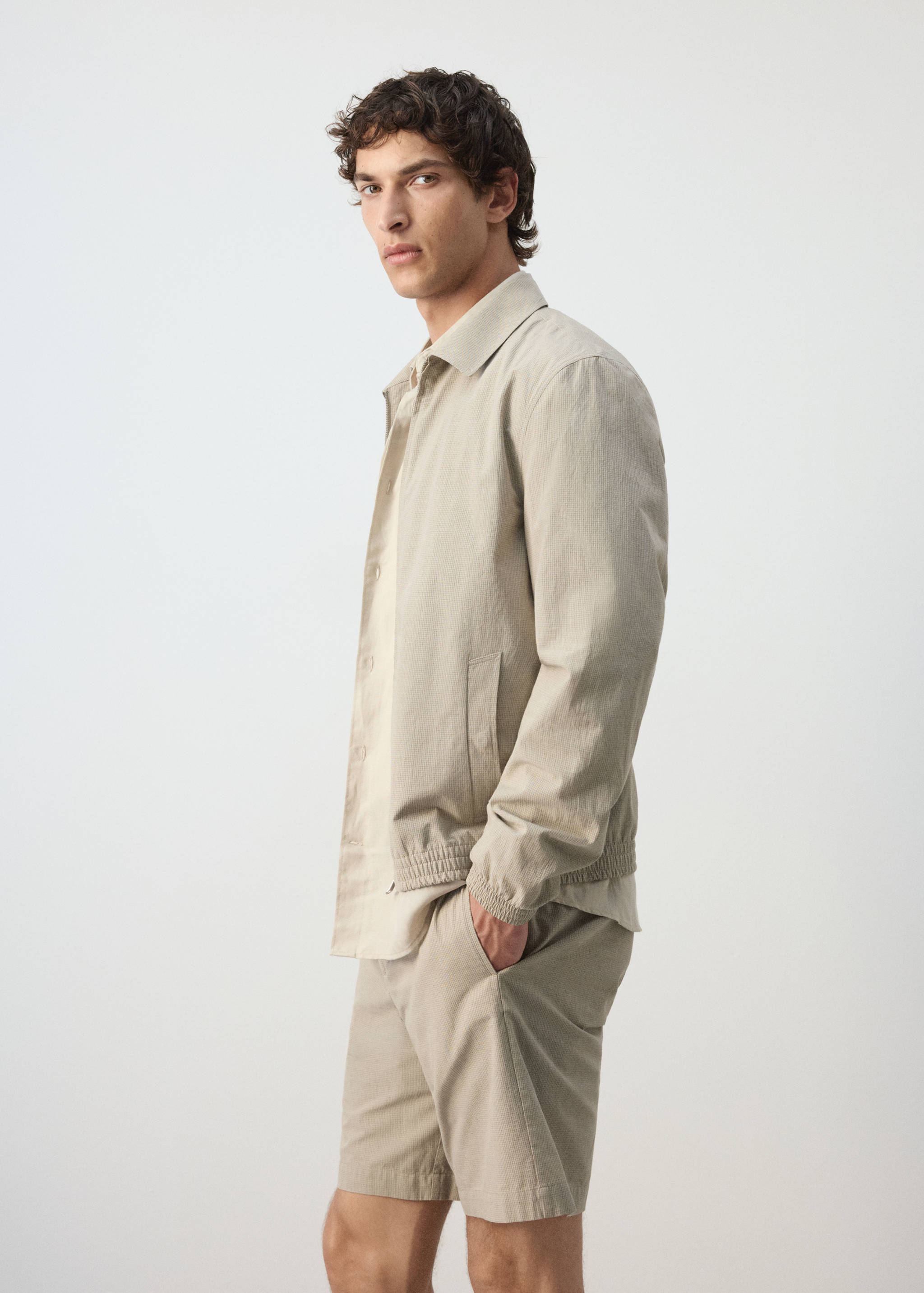 Slim fit jacket 100% cotton - Details of the article 2
