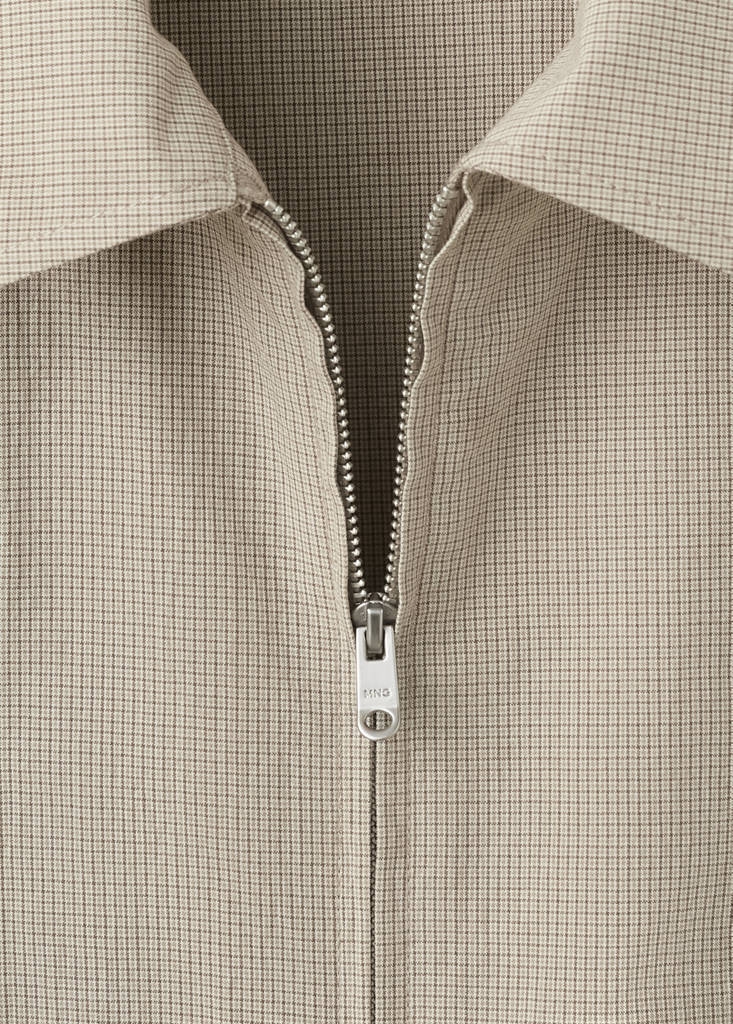 Micro check blazer 100% cotton — Beige